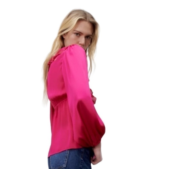 ZARA Ruffled Blouse Small - Picture 3 of 7